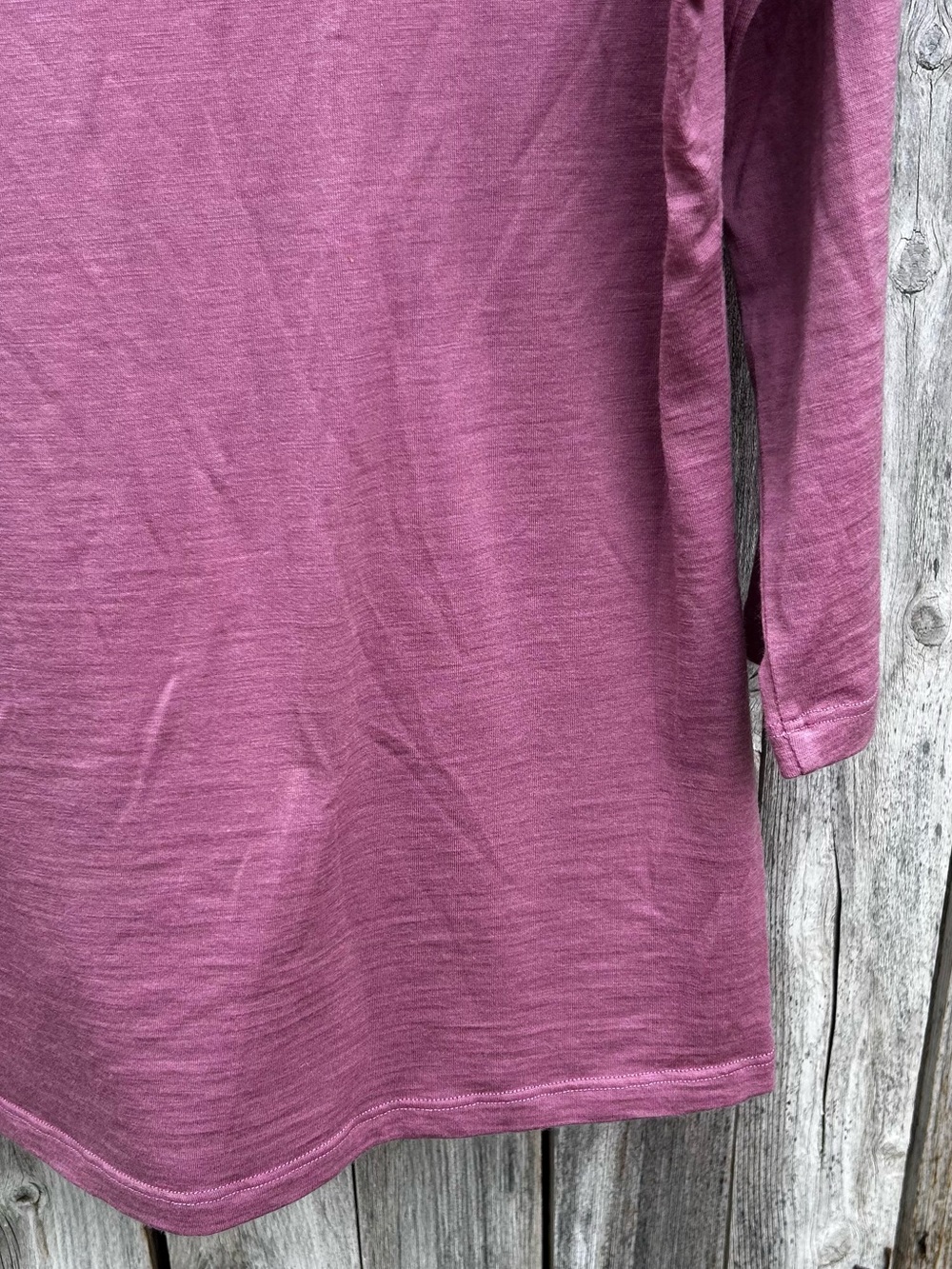 Woolx Jenny 3/4 Sleeve Crewneck Tee Shirt Merino Wool Blend Dusty Rose Pink S - Picture 11 of 13